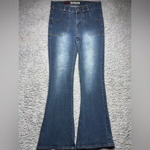 Paris Blues Jeans Womens 9 Vintage Y2K Flare Bell Bottom Soulmate Denim Party